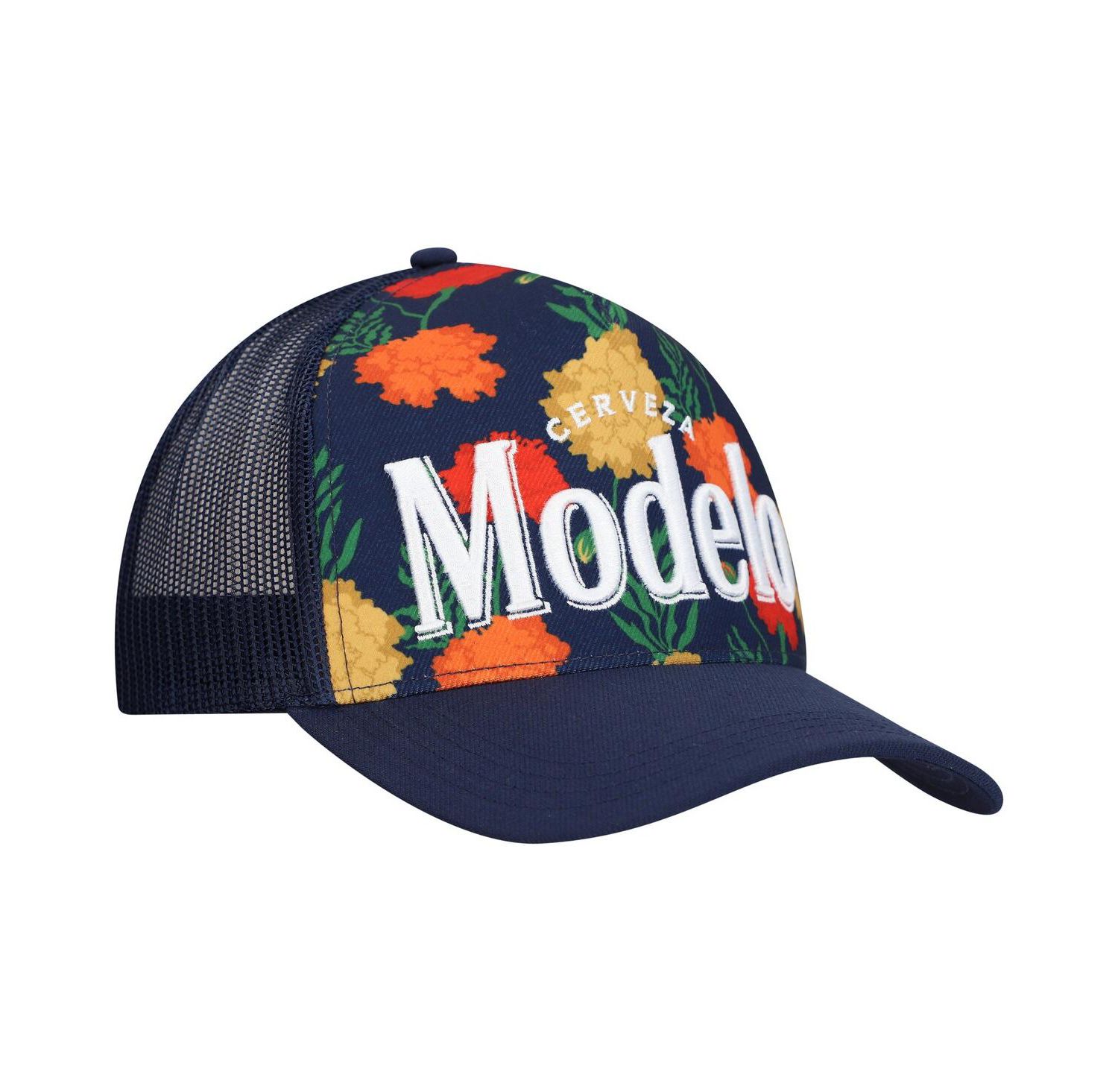 Men's Navy Modelo A-Frame Floral Trucker Adjustable Hat