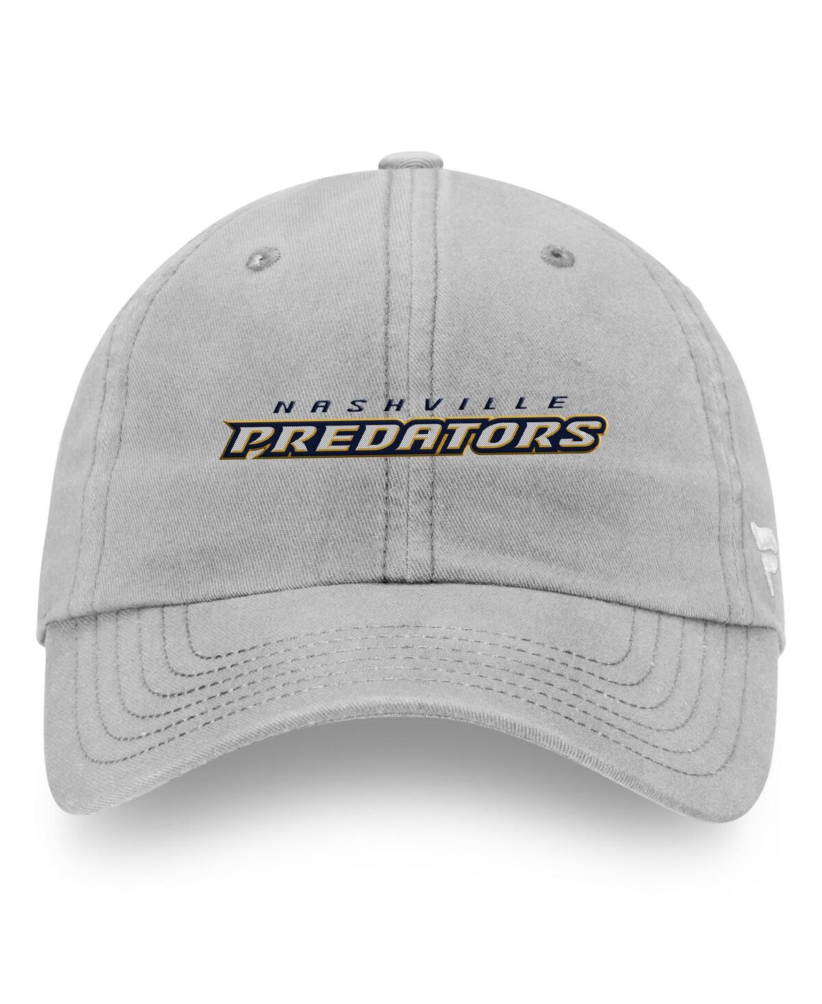 Fanatics Men's Gray Nashville Predators Wordmark Core Fundamental Adjustable Hat In Gray