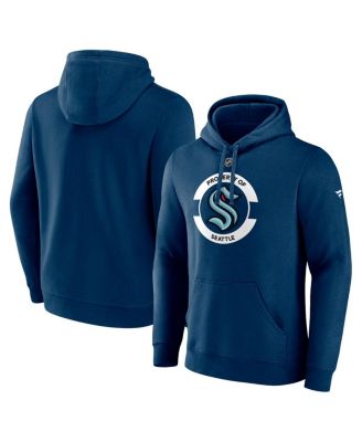 Fanatics - Men's Deep Sea Blue Seattle Kraken Authentic Pro Core Secondary Fleece Pullover Hoodie