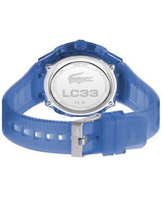 Men's LC33 Blue Silicone Strap Watch, 45mm