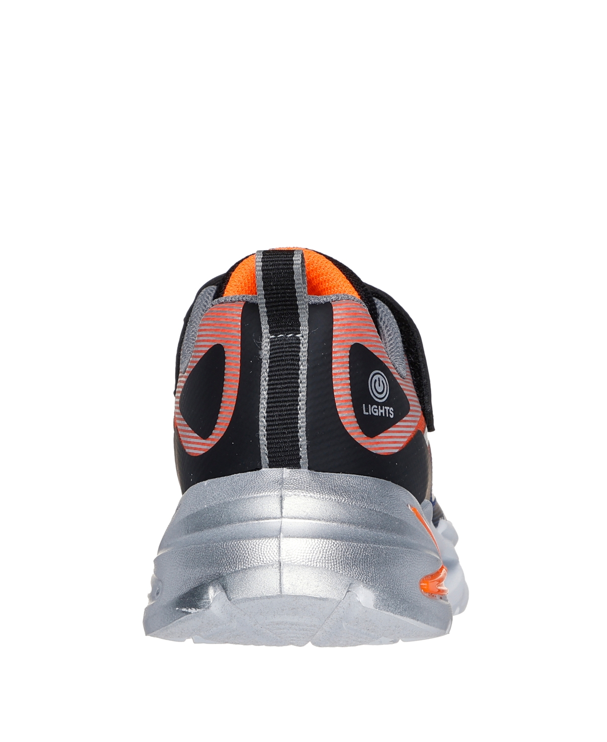 Skechers Little Kids S Lights: Flex-glow Ultra Fastening Strap Light-up Casual Sneakers From Finish Line In Black,silver