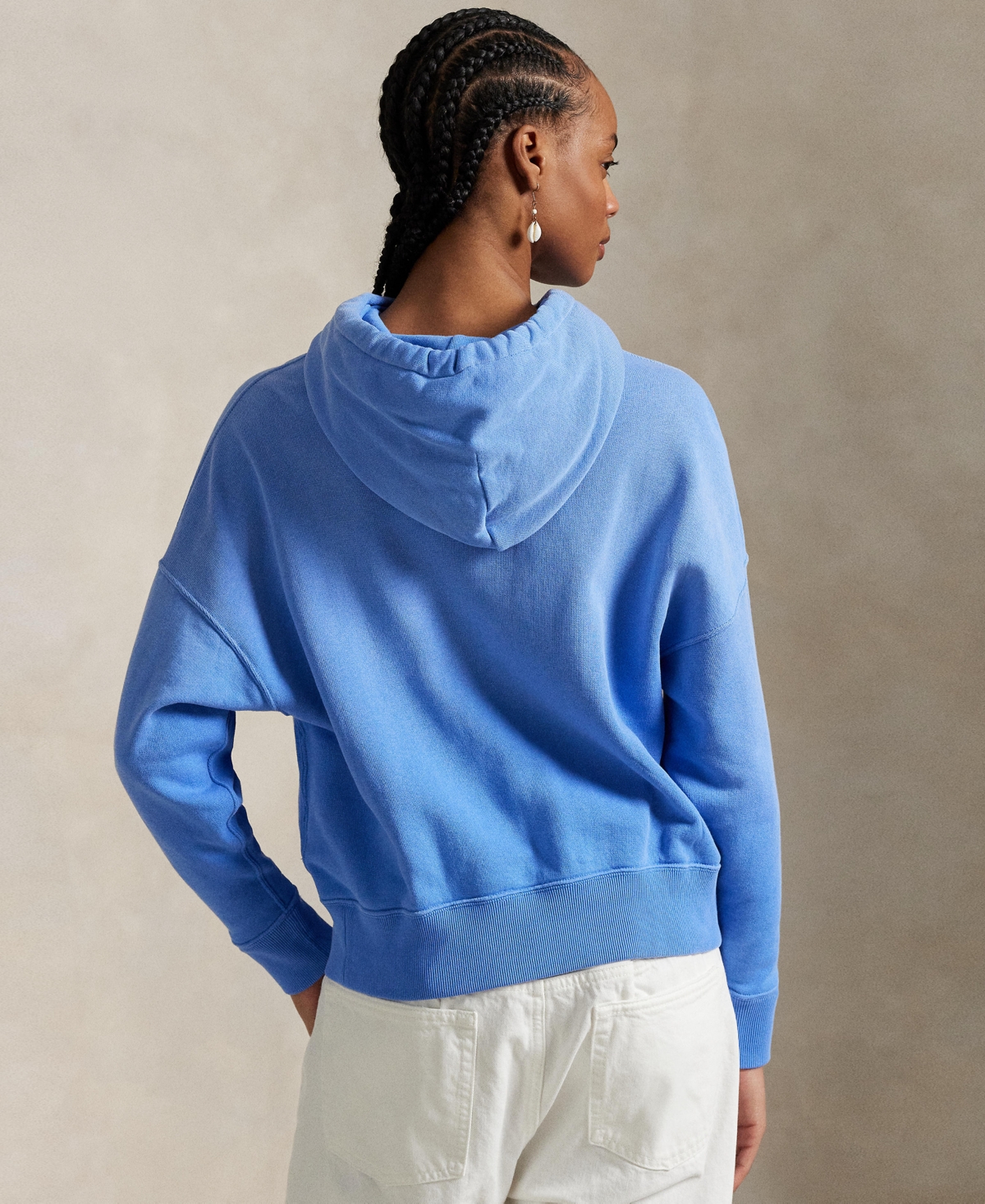 Polo Ralph Lauren Polo Bear Embroidered Fleece Graphic Hoodie In Summer Blue