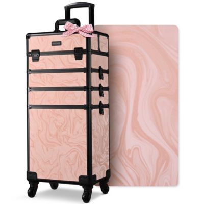 Rolling Makeup Train Case 4in1 Cosmetic Case