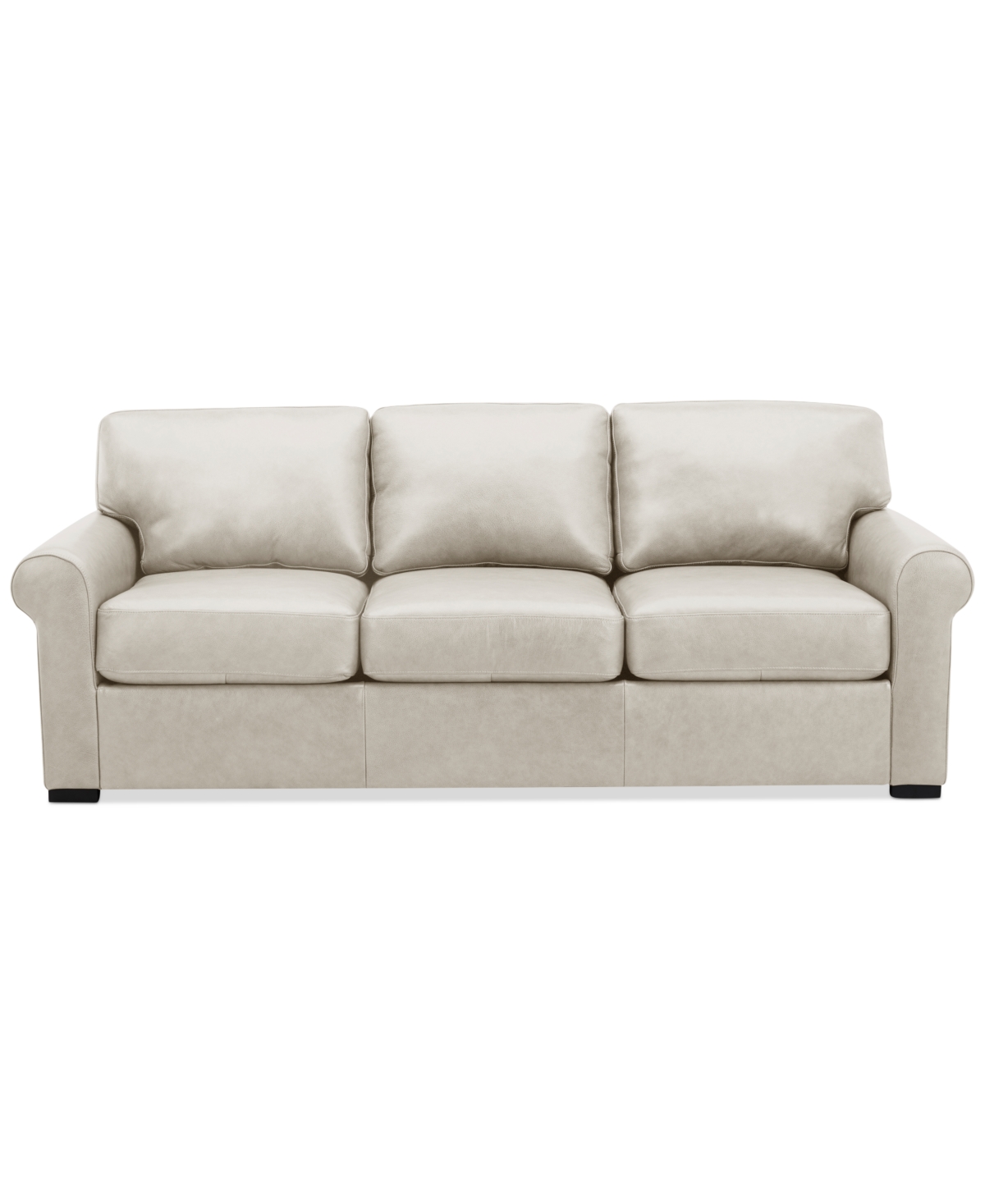 Macy's Radley 86" Leather Roll Arm Sofa, Exclusively At  In Coconut Milk
