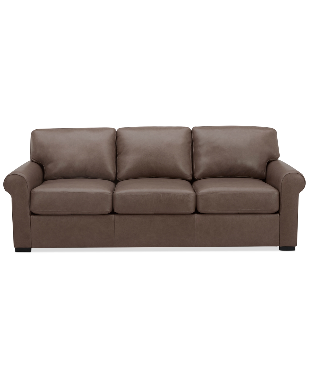 Macy's Radley 86" Leather Roll Arm Sofa, Exclusively At  In Medium Brown