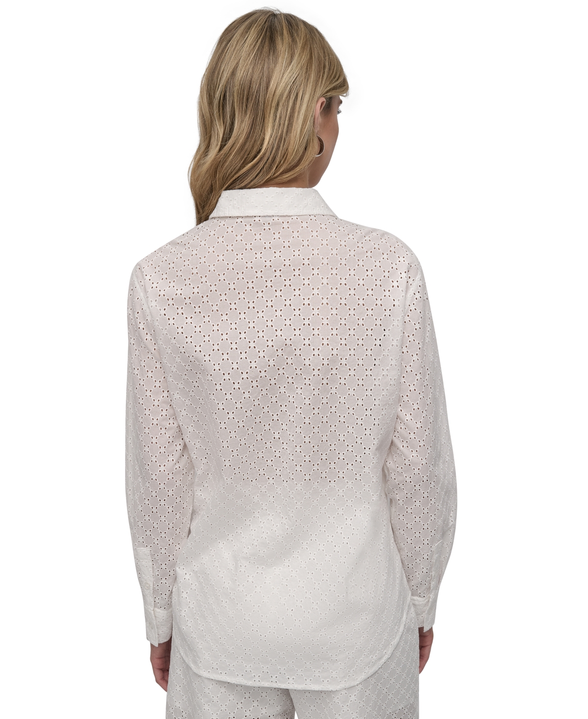 DKNY JEANS PETITE COTTON CLASSIC-FIT BUTTON-UP SHIRT 