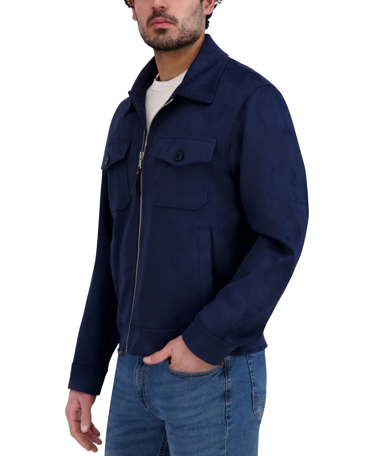 Robert Graham Men's Faux Suede Field Jacket In Navy
