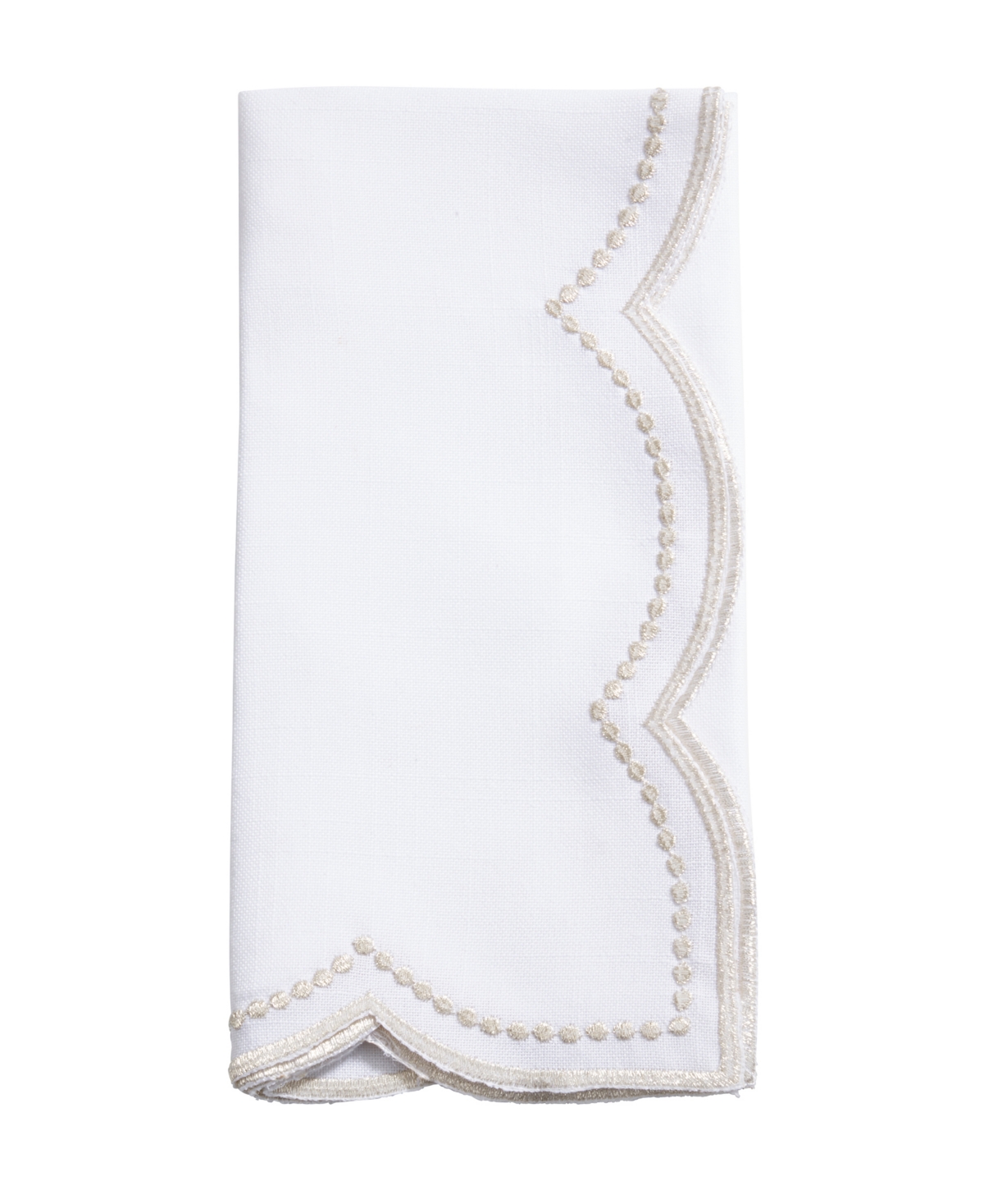 SARO LIFESTYLE EMBROIDERED POLKA DOT NAPKIN, SET OF 4 