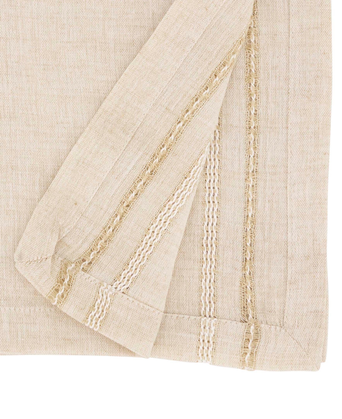 Saro Lifestyle Leno Stripe Elegance Table Runner, 13" X 72" In Natural