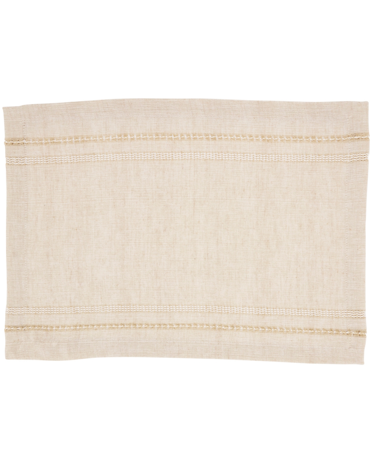 Saro Lifestyle Leno Stripe Elegance Placemat, Set Of 4 In Natural