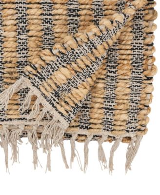 Textured Bold Stripe Fringe Table Runner, 16" x 72"