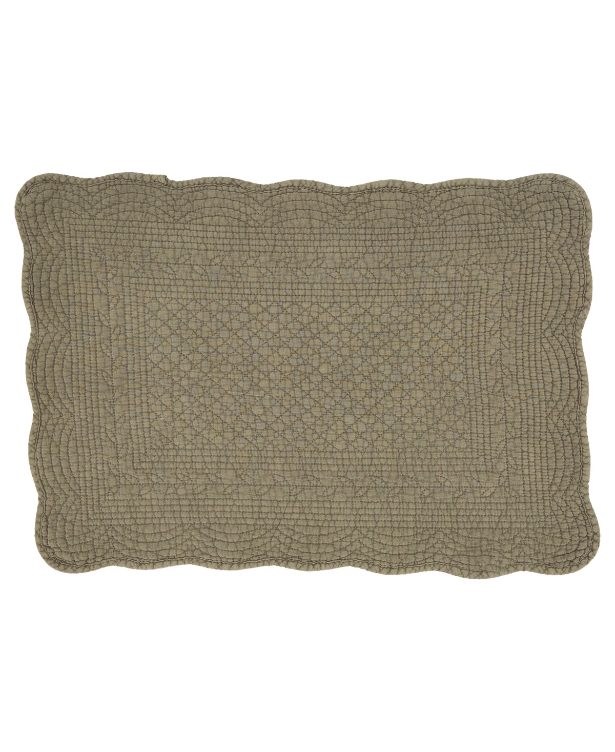 Saro Lifestyle Charming Quilted Placemat, Set Of 4 In Olive