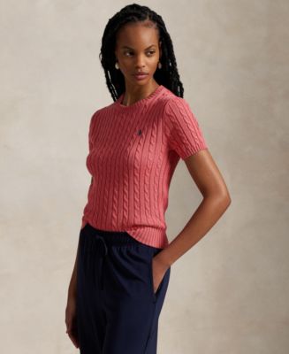 ☆YALE☆ WOMENS HERITAGE DAN CABLE SHORTSLEEVE POLO KNIT SKY Women's Heritage Dan Cable Short Sleeve Polo Knit Navy