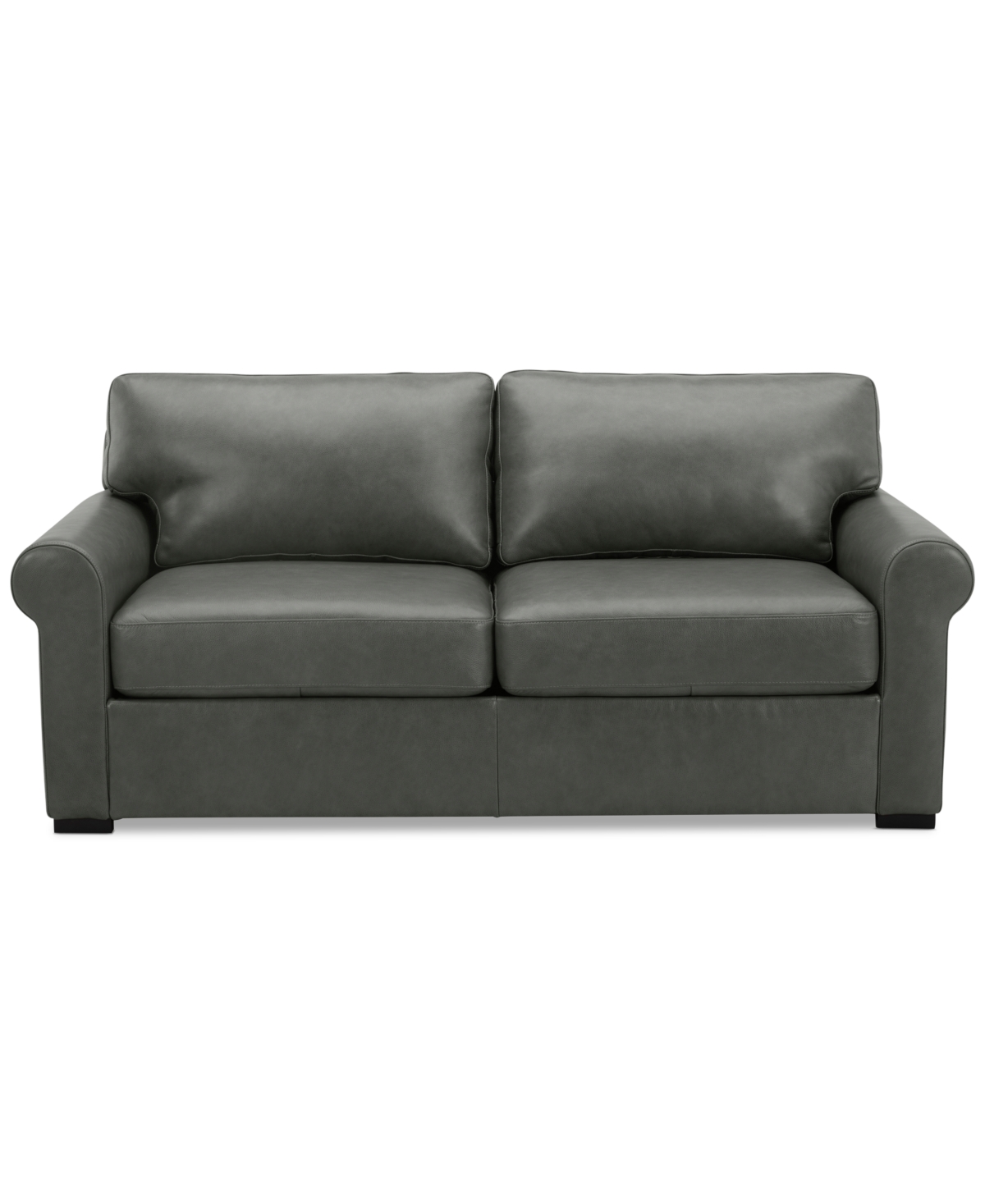 Macy's Radley 74" Leather Roll Arm Apartment Sofa, Exclusively At  In Anthracite
