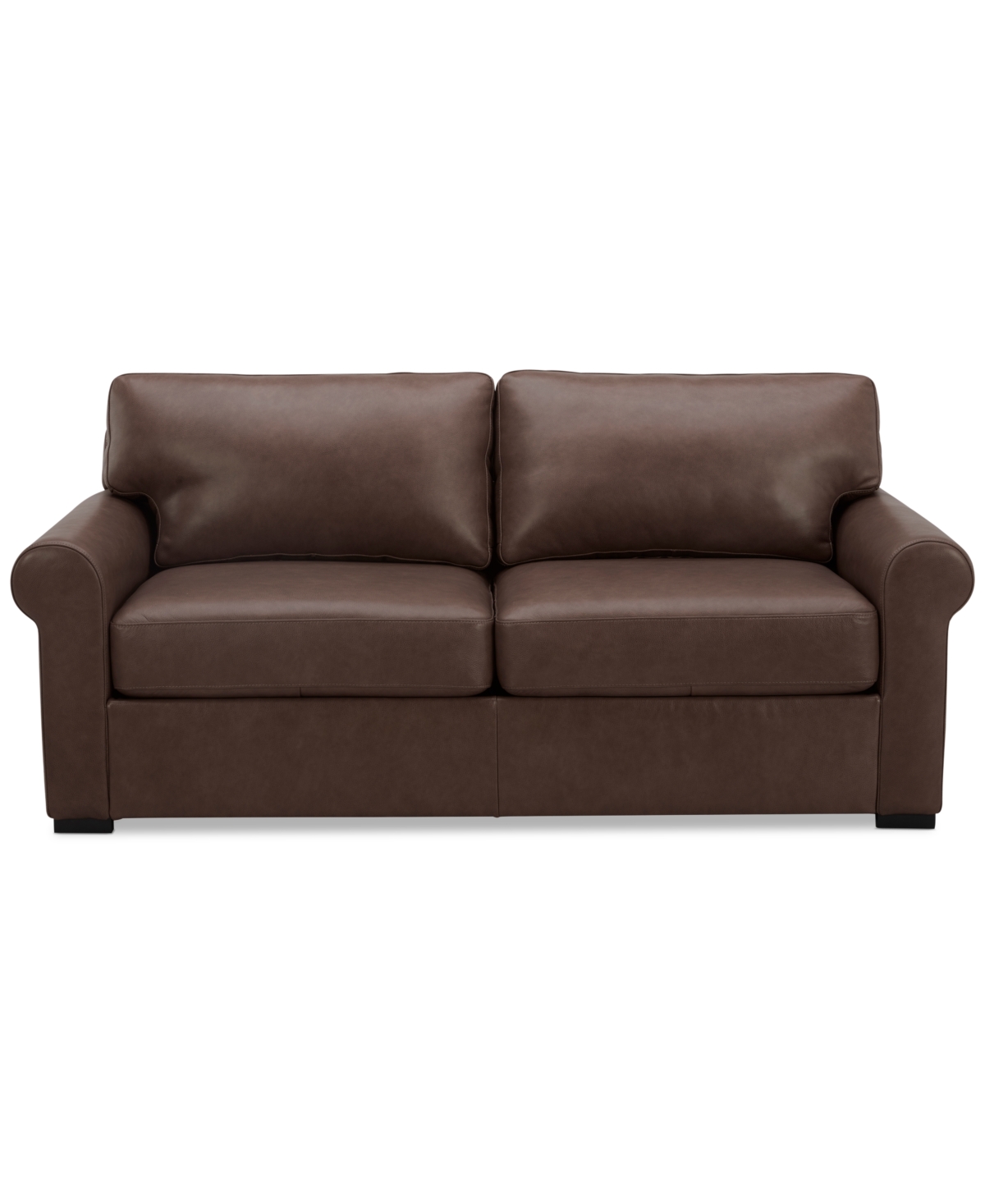 Macy's Radley 74" Leather Roll Arm Apartment Sofa, Exclusively At  In Chocolate