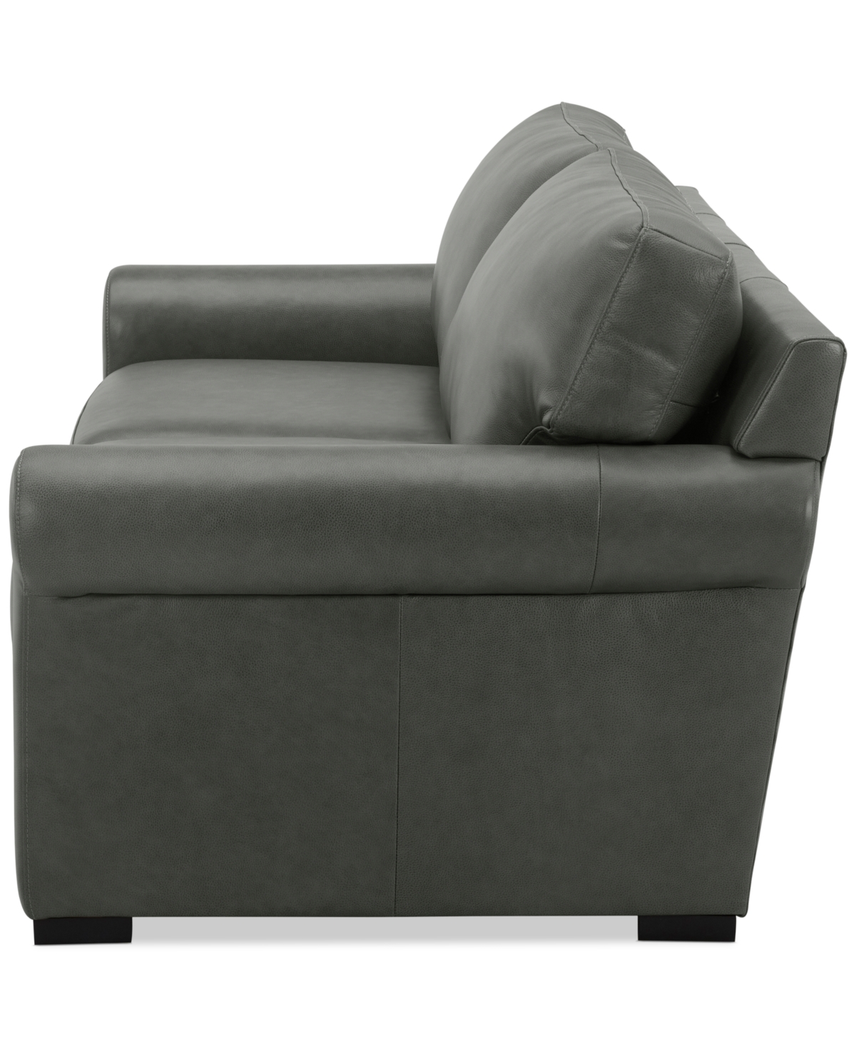 Macy's Radley 74" Leather Roll Arm Apartment Sofa, Exclusively At  In Anthracite
