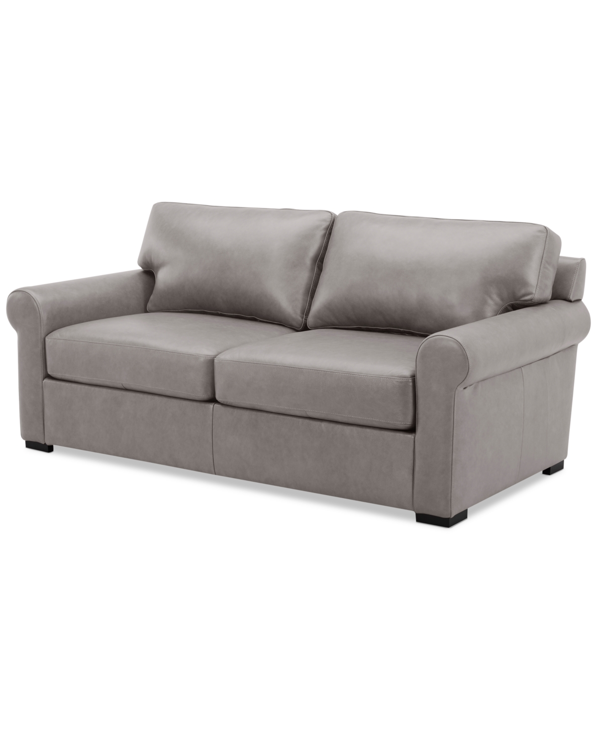 Macy's Radley 74" Leather Roll Arm Apartment Sofa, Exclusively At  In Ash