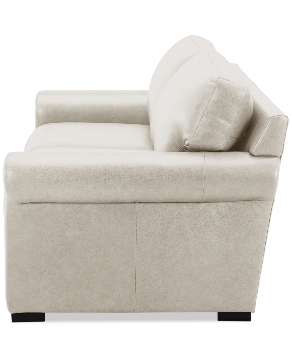 Macy's Radley 74" Leather Roll Arm Apartment Sofa, Exclusively At  In Coconut Milk
