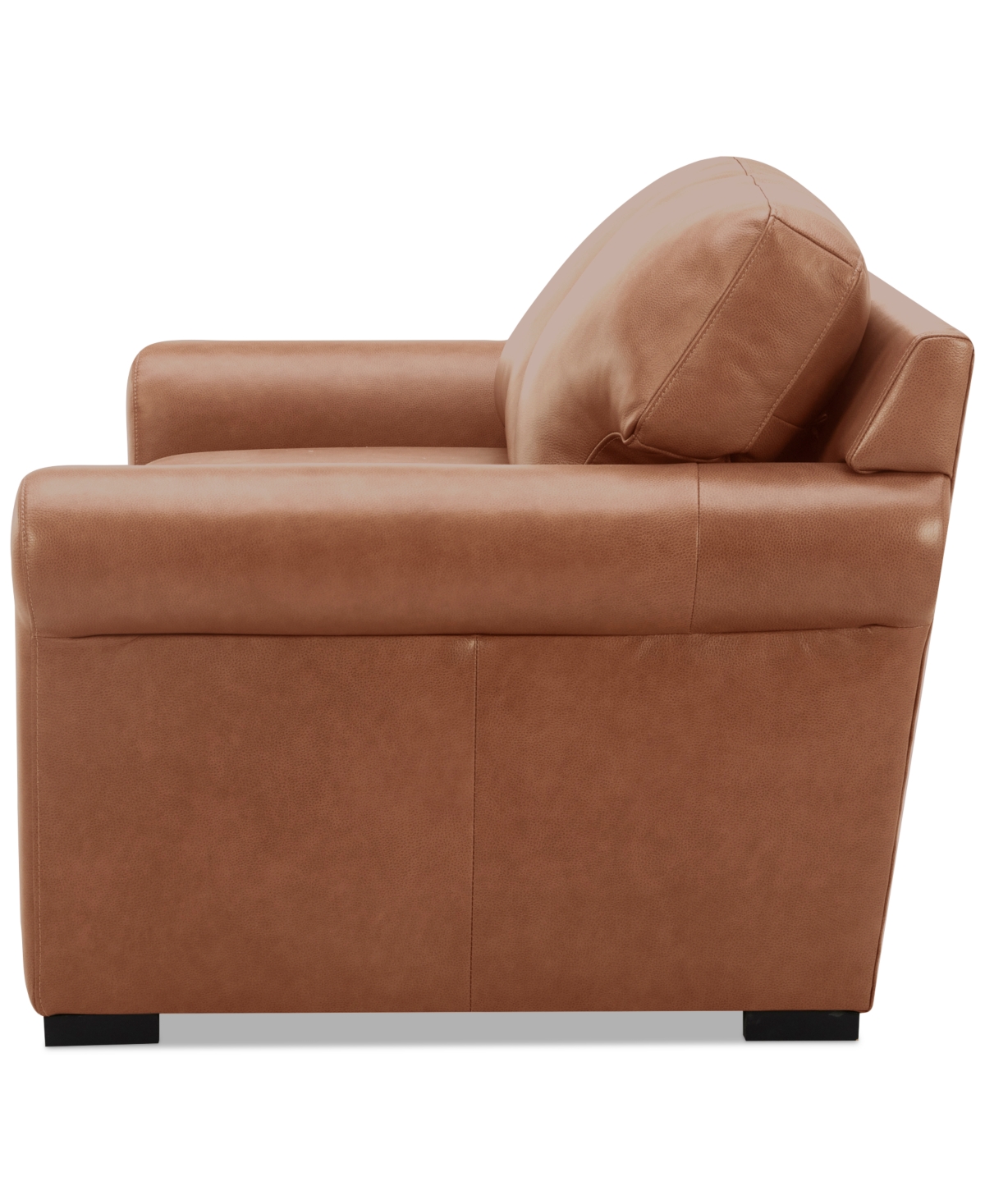 Macy's Radley 61" Leather Roll Arm Loveseat, Exclusively At  In Light Tan
