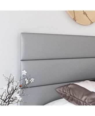 Napoli Leather Upholstered Platform Bed Frame with Tri-Panel Adjustable Headboard - Boyd Sleep