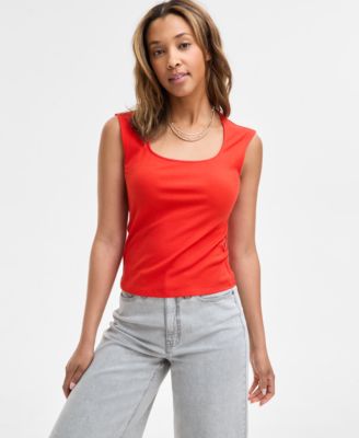 On 34th - Women's Knit Scoop-Neck Raglan-Cap-Sleeve Top,