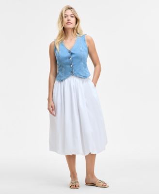 On 34th - Women's Bubble-Hem Midi Skirt
