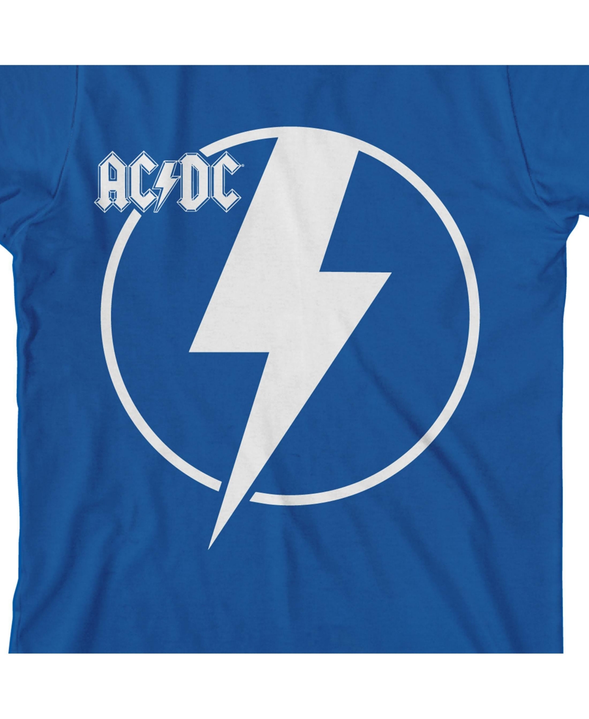 Ac/Dc Boys Acdc Thunderbolt Icon Crew Neck Short Sleeve Royal Blue T-shirt -Large