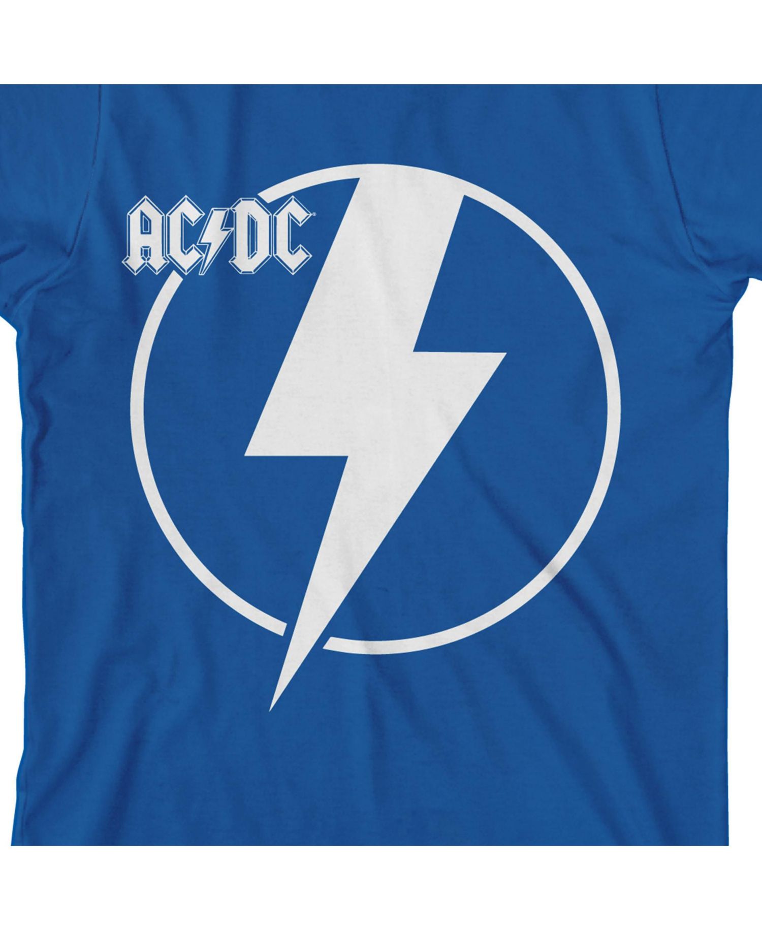 ACDC Thunderbolt Icon Crew Neck Short Sleeve Royal Blue Boy's T-shirt-Large
