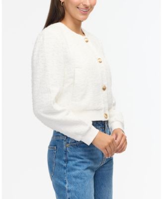 Women s Boucle Cropped Bomber Jacket