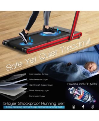 2-in-1 Folding Walking Pad Treadmill with Dual LED Display