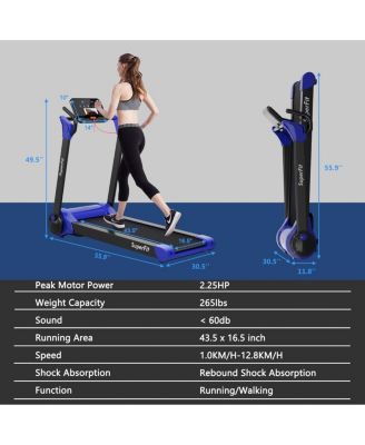 2.25 HP Electric Motorized Folding Treadmill with LED Display