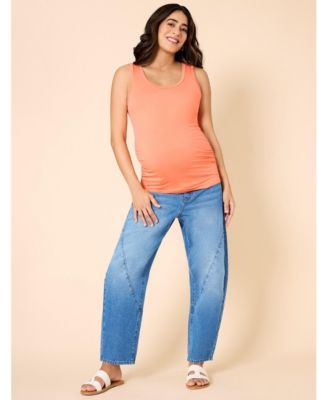 Maternity Under the Belly Barrel Leg Jeans - Motherhood