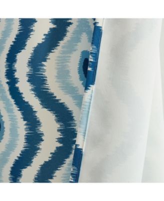 Tanner Ogee Ikatt Damask Patterned Window Grommet Curtains Bedroom - Light Blocking Darkening Window Panels, Set of 2 (Blue, 37 W x 84 L)