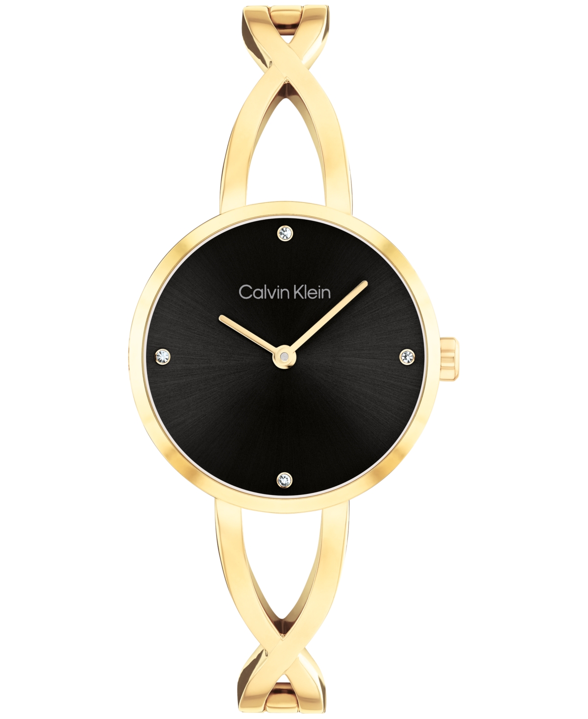 Calvin Klein Women's Sculpted Embrace Gold Tone Stainless Steel Bracelet Watch, 28mm In Gold