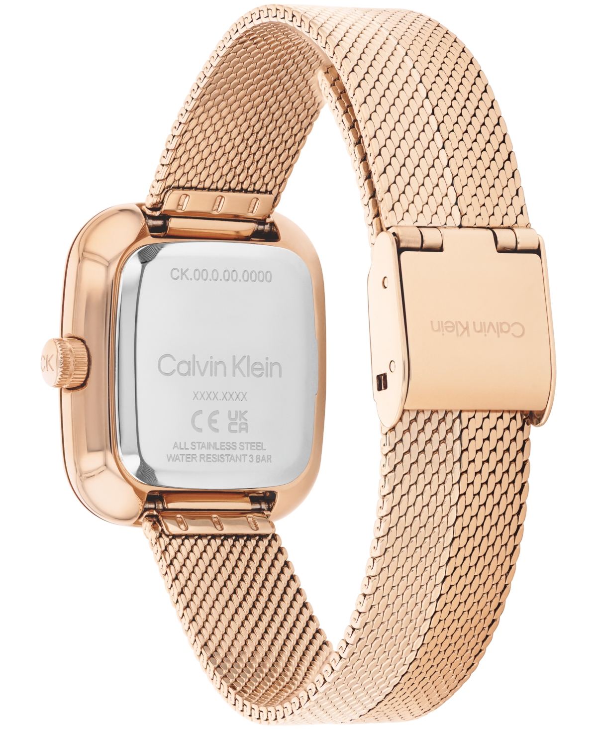CALVIN KLEIN WOMEN'S ADORE ROSE GOLD TONE STAINLESS STEEL MESH BRACELET WATCH, 30MM 