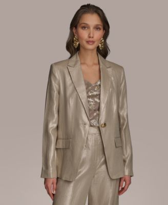 Donna Karan New York - Women's Metallic Linen One-Button Blazer