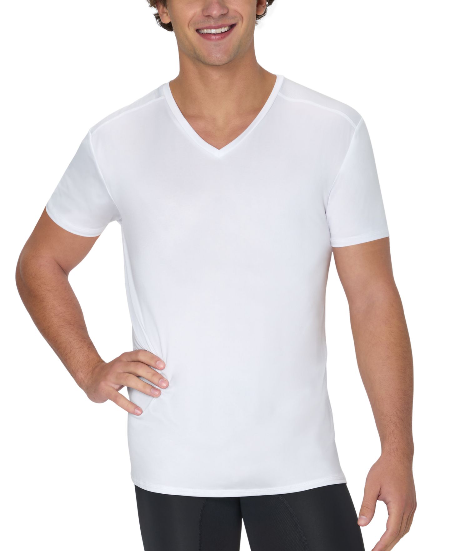 Мужские футболки Hanes 3pk. Ultimate Moves X-Temp Performance V-Neck T-Shirts, цвет: Белый — фото 4