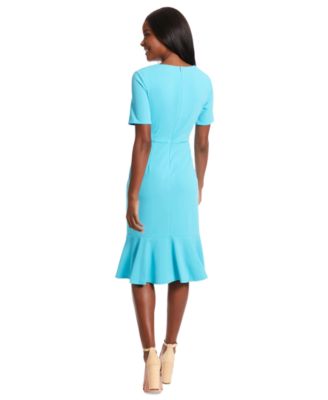 Women's Twisted Flounce-Hem Midi Dress