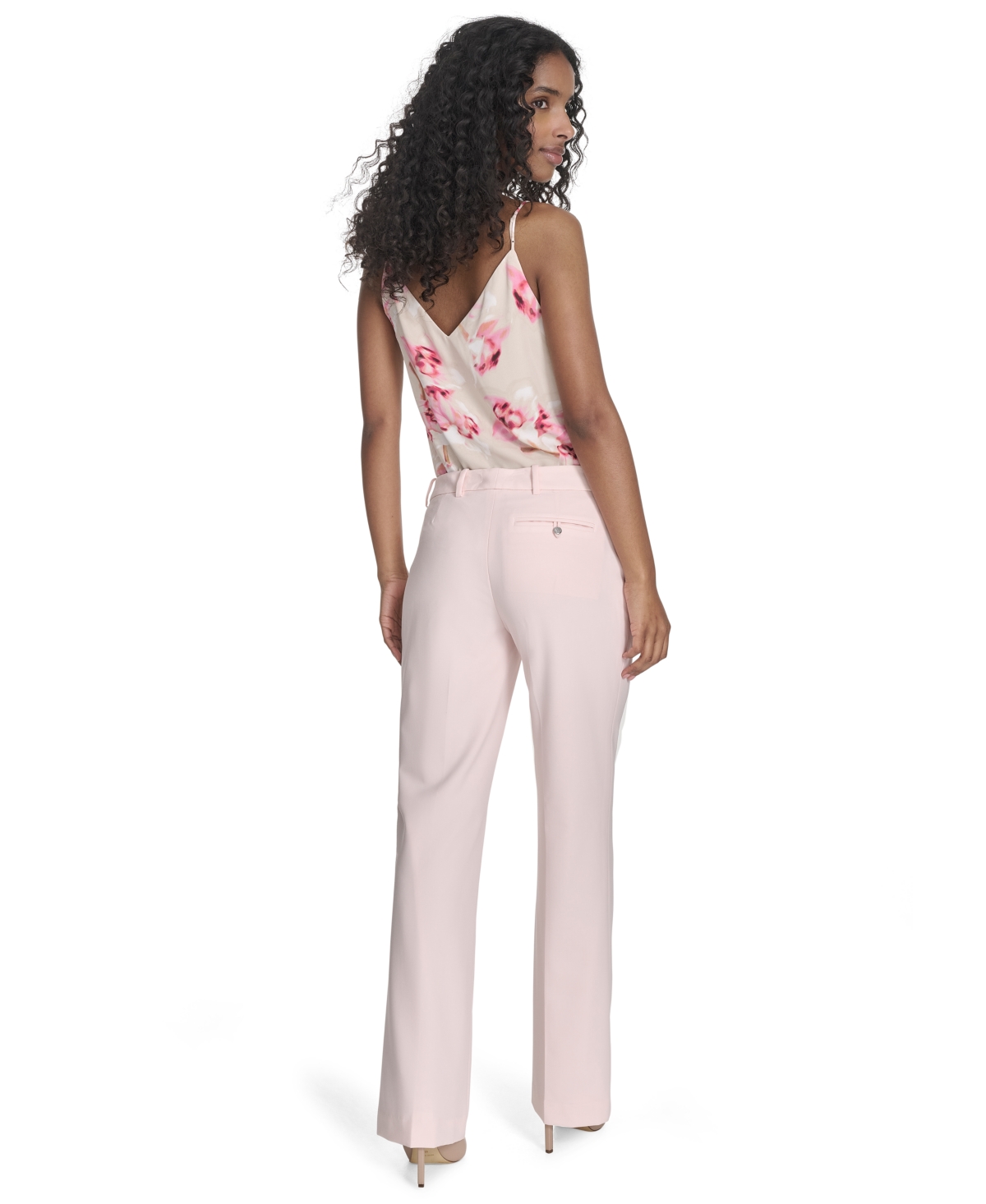 Shop Calvin Klein Women's Modern-fit Straight-leg Pants In Parfait