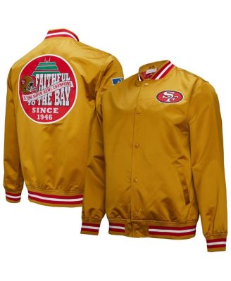 Mitchell & Ness - Men's Gold San Francisco 49ers Double Down Satin Full-Snap Jacket