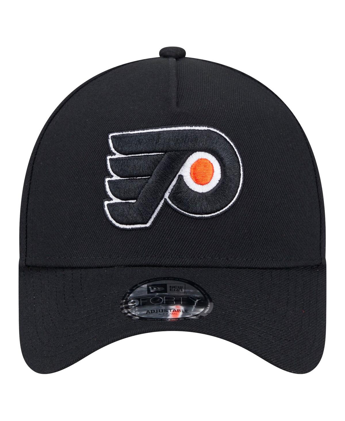 NEW ERA MEN'S BLACK PHILADELPHIA FLYERS CORE A-FRAME 9FORTY ADJUSTABLE HAT 