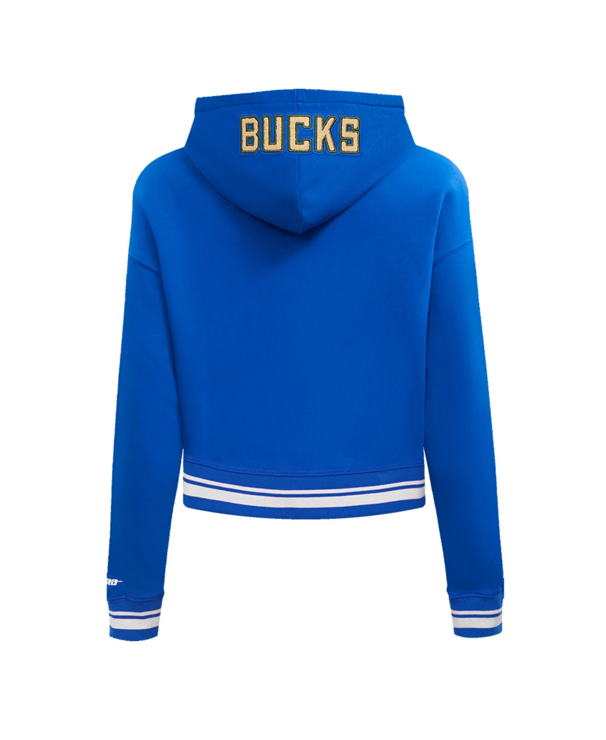 Pro Standard Men's Blue Milwaukee Bucks 2024/25 City Edition Chenille Applique Cropped Pullover Hoodie In Blue