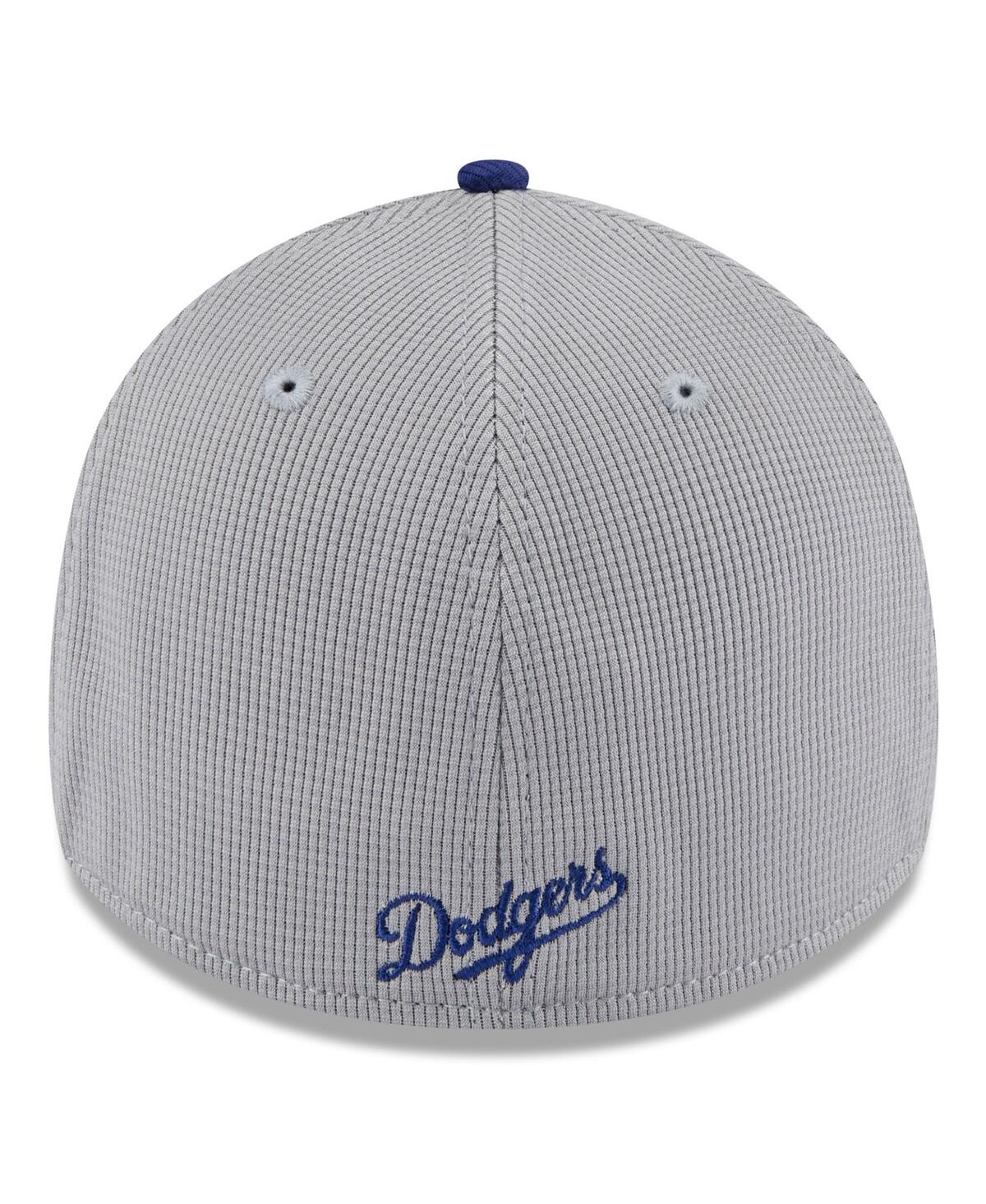 New Era Men's Gray/royal Los Angeles Dodgers 2025 Batting Practice 39thirty Flex Hat In Gray,royal