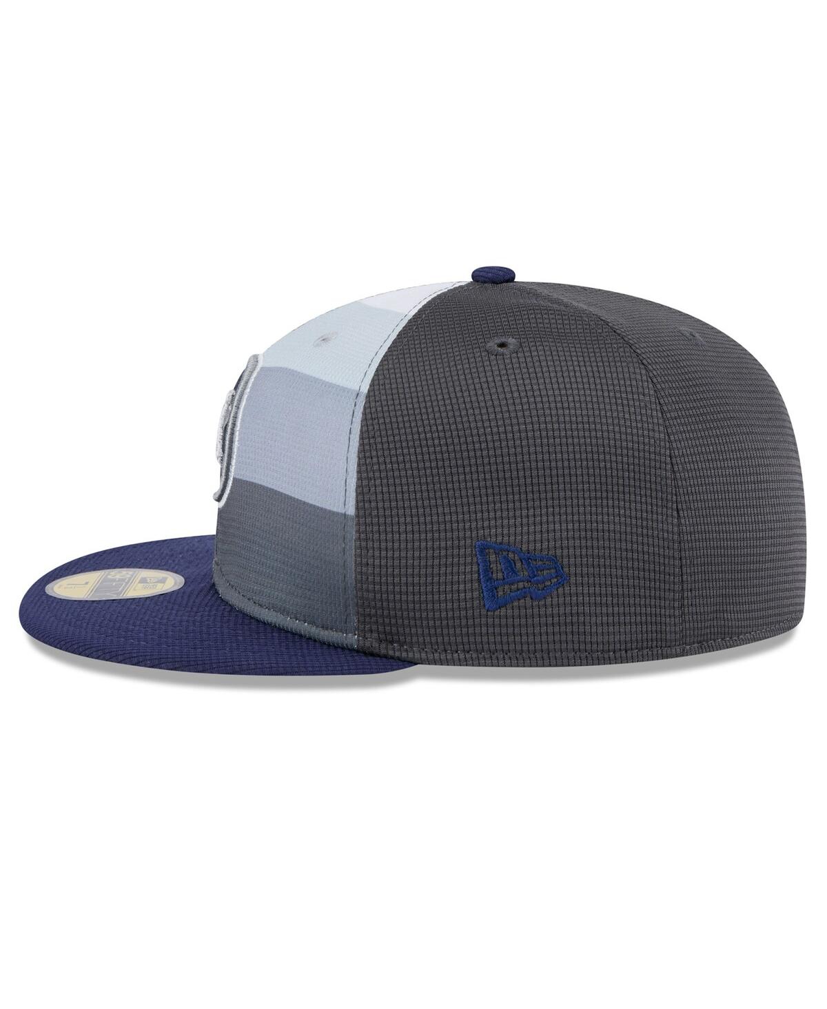 New Era Men's Gray/navy Houston Astros 2025 Batting Practice 59fifty Fitted Hat In Gray,navy