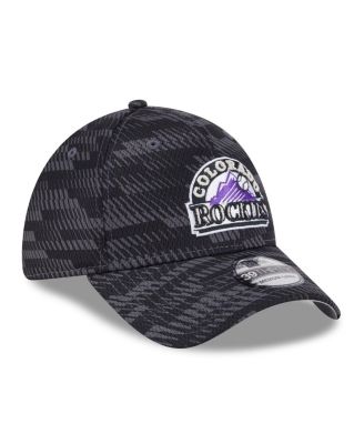 Men's Black Colorado Rockies 2025 MLB Clubhouse 39THIRTY Flex Hat