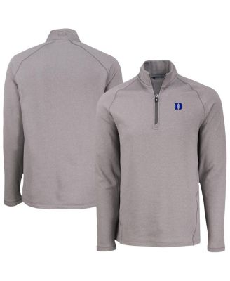 Cutter & Buck - Men's Heather Gray Duke Blue Devils Peshastin Eco Fleece d Quarter-Zip Top