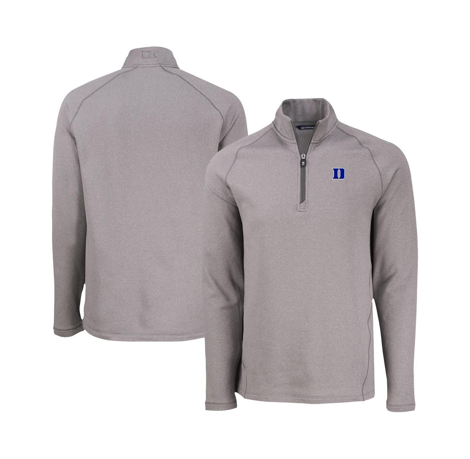 Men's Heather Gray Duke Blue Devils Peshastin Eco Fleece Quarter-Zip Sweatshirt