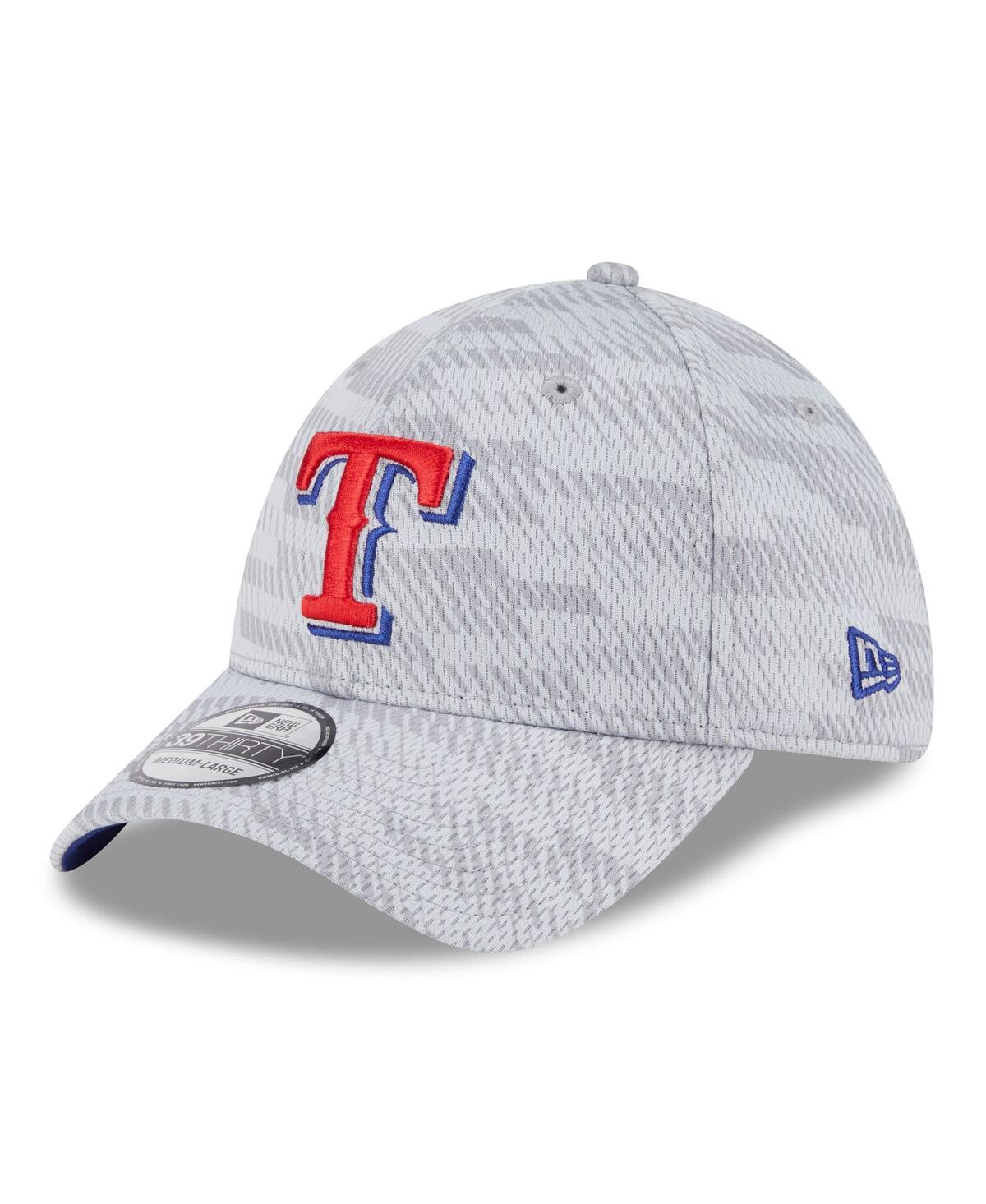 NEW ERA MEN'S GRAY TEXAS RANGERS 2025 MLB CLUBHOUSE 39THIRTY FLEX HAT 
