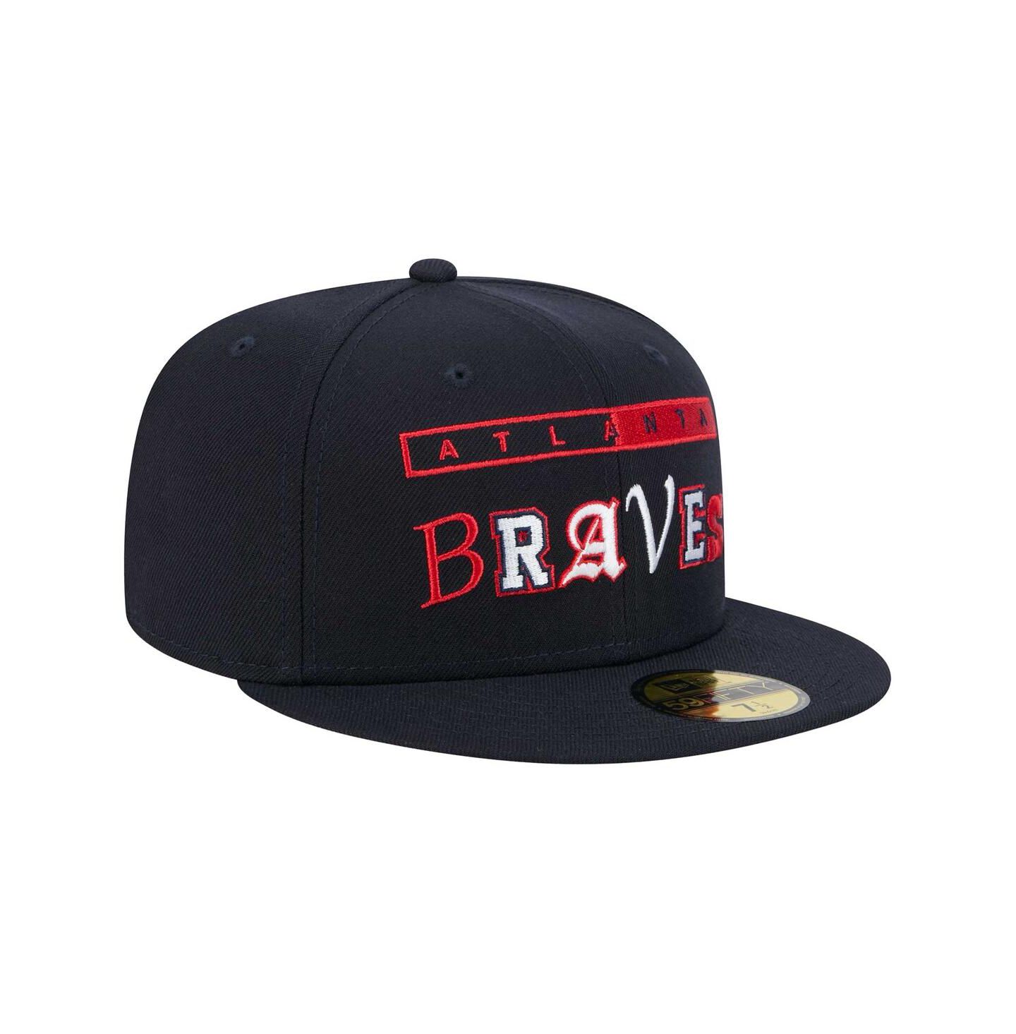 Мужская кепка New Era Navy Atlanta Braves Ransom 59FIFTY Fitted Hat — фото 4