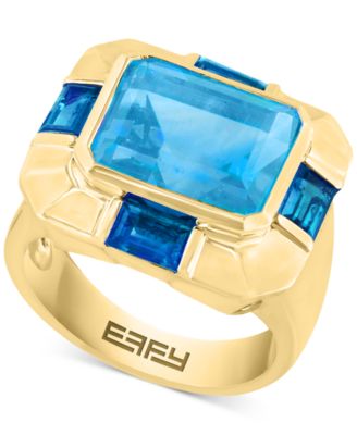 EFFY Collection - Blue Topaz (7 ct. t.w.) & London Blue Topaz (1-1/2 ct. t.w.) Statement Ring in 14k Gold-Plated Sterling Silver